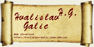 Hvalislav Galić vizit kartica